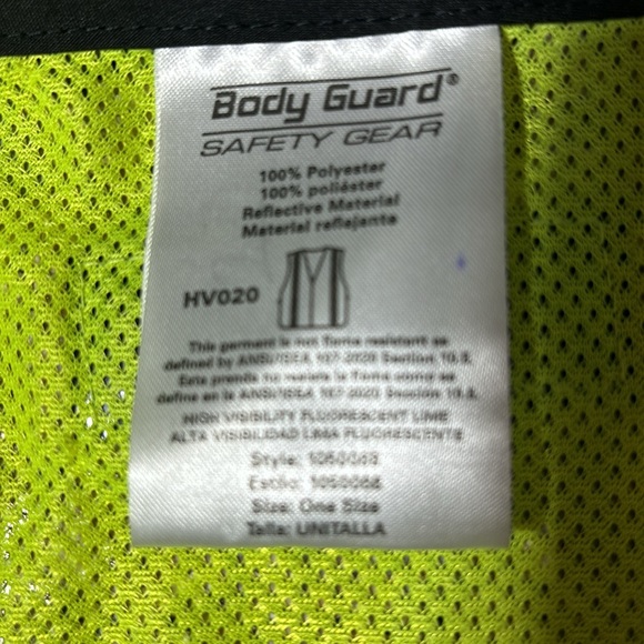 NWT Body Guard Safety Gear Yellow Reflective Vests - Picture 2 of 4